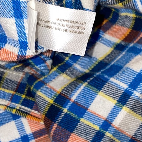 The Gap Plaid Flannel Vintage Blue Size Small Mens Dress Shirt Cotton Casual - Picture 4 of 8